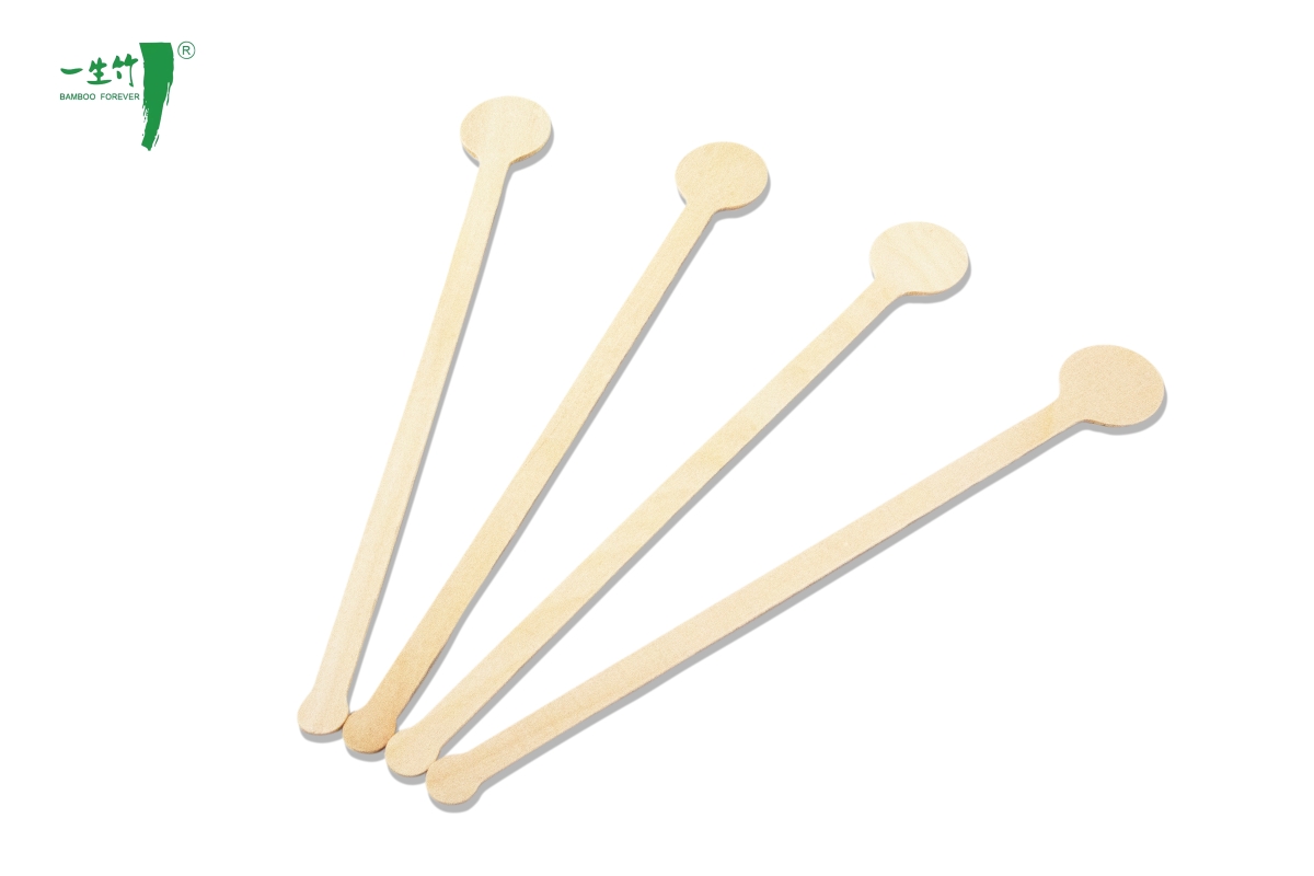 Holzrührstab für Kaffee – Runder Kopf