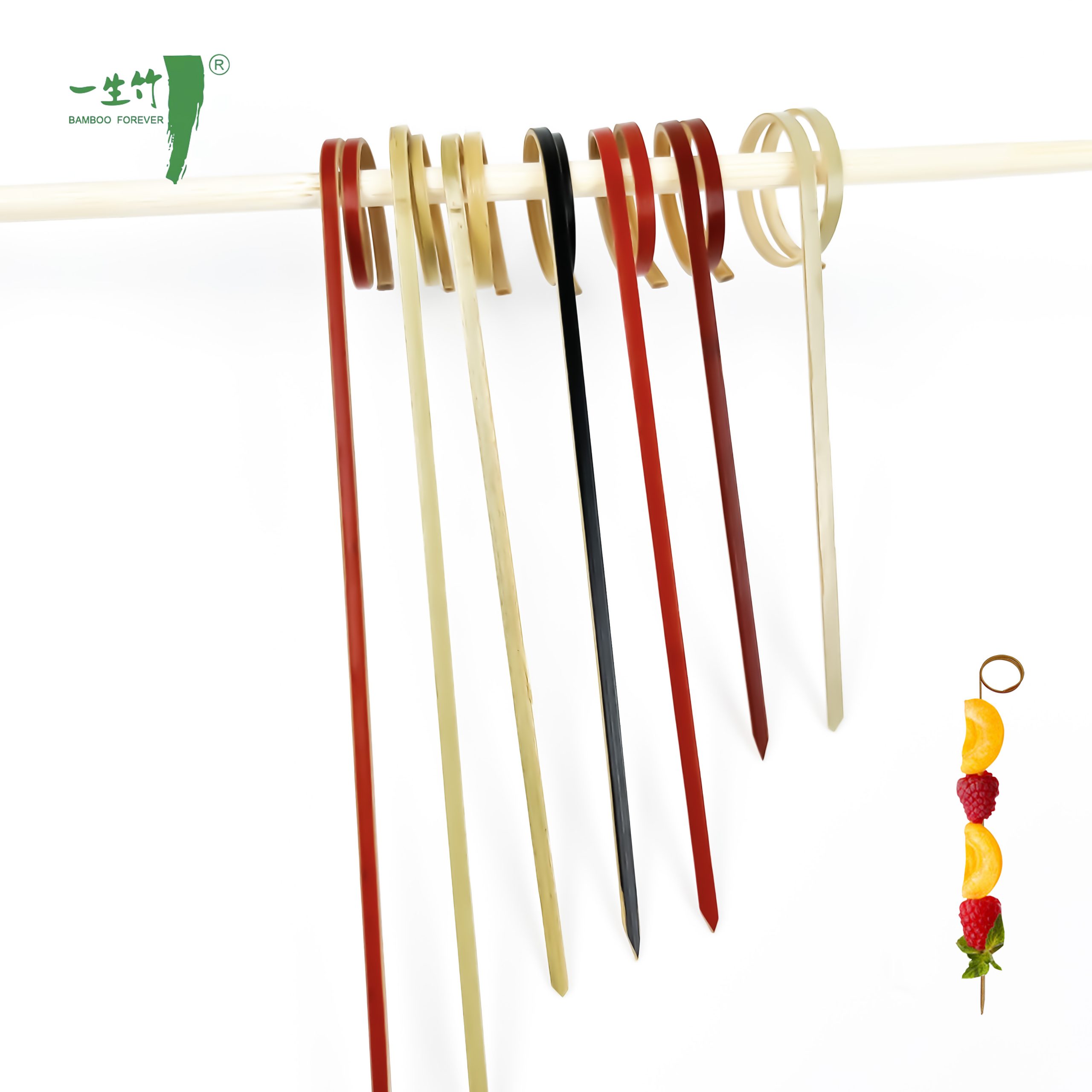 Großhandel für maßgefertigte Einweg-Bambusspieße mit Knoten